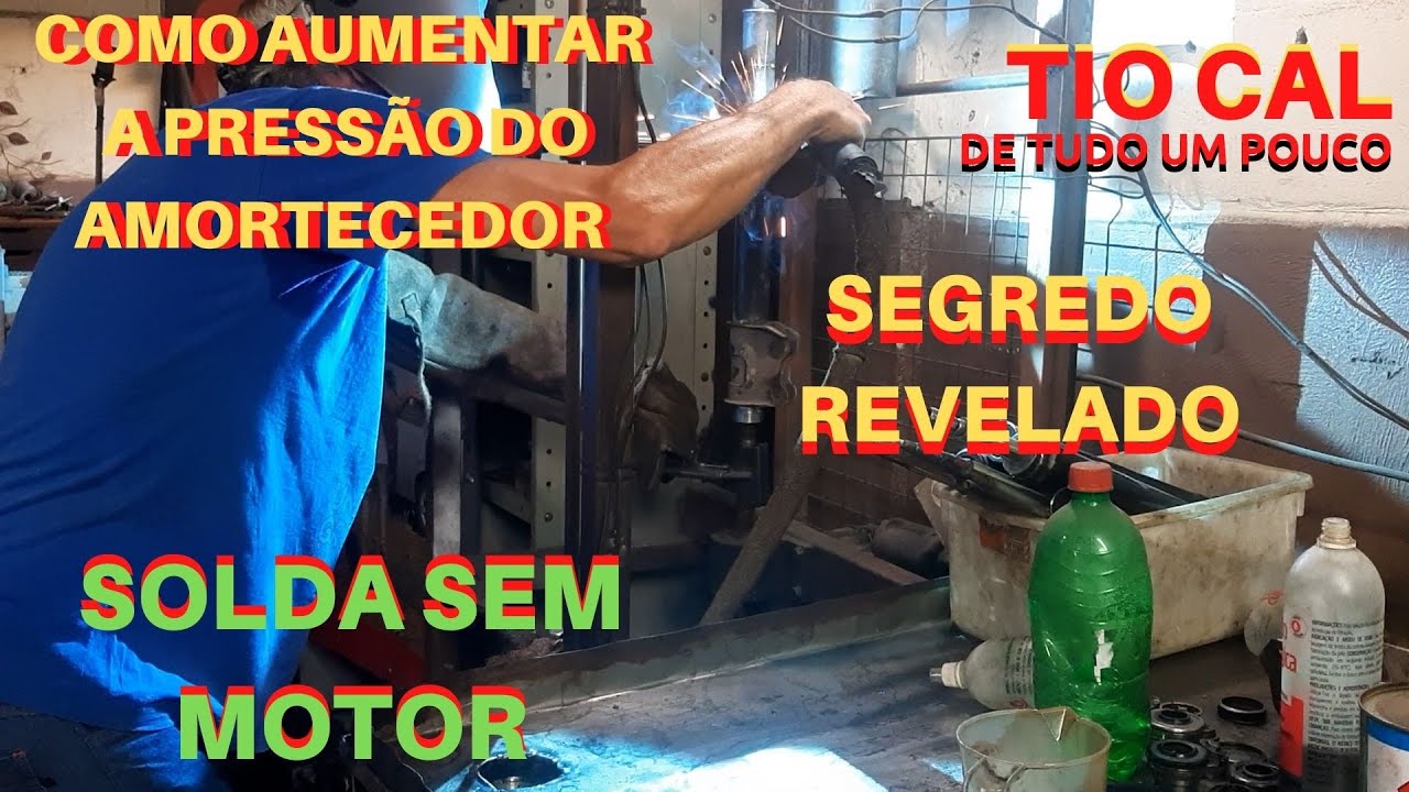 Como aumentar a pressão do amortecedor e Soldar sem motor na giratória.