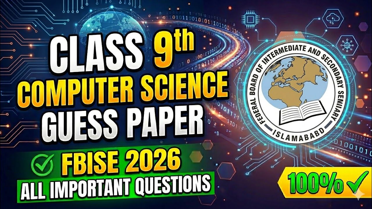 Federal Board 9th Chemistry NBF guess Paper 2026|NBF 9th Computer important Question 2026|Guess 