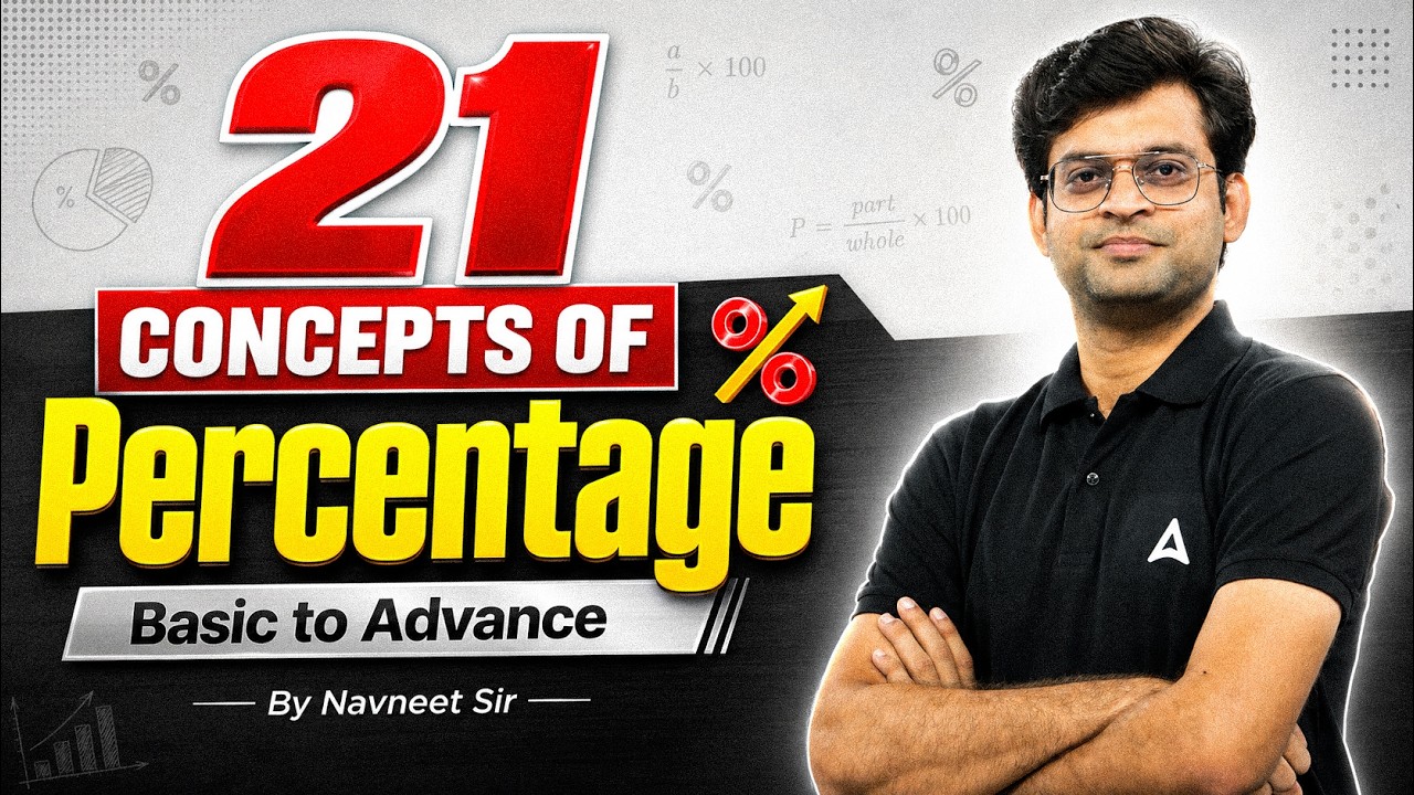 21 Concepts of Percentage: Basic to Advance | Complete Percentage for Bank Exams 2026 By Navneet Sir