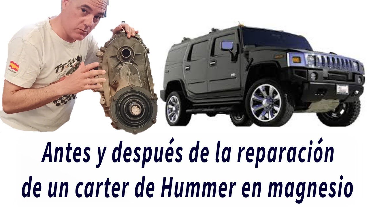 Antes y después soldadura grupo reductor Hummer Magnesio Tig