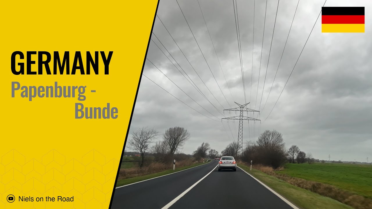 Driving in Germany: Landesstraßen K158 & K27 from Papenburg to Bunde