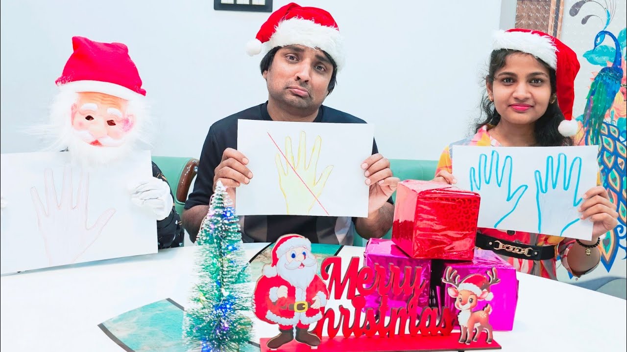 Christmas special one hand 🙋‍♂️ two hand ✋️  no hand challenge | Prabhu sarala lifestyle 