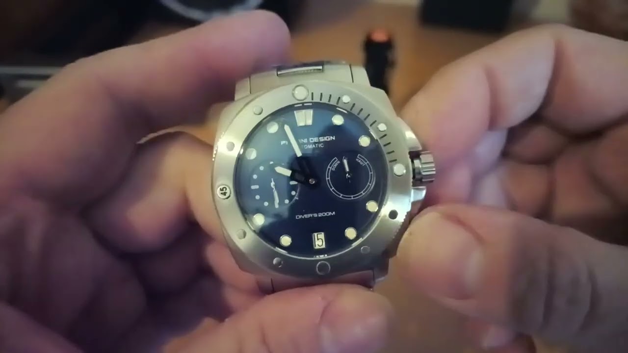 PAGANI DESIGN PD1767 PANERAY STYLE POWER RESERVE SAPPHIRE 200 METERS AUTOMATIC WATCH UNBOXING