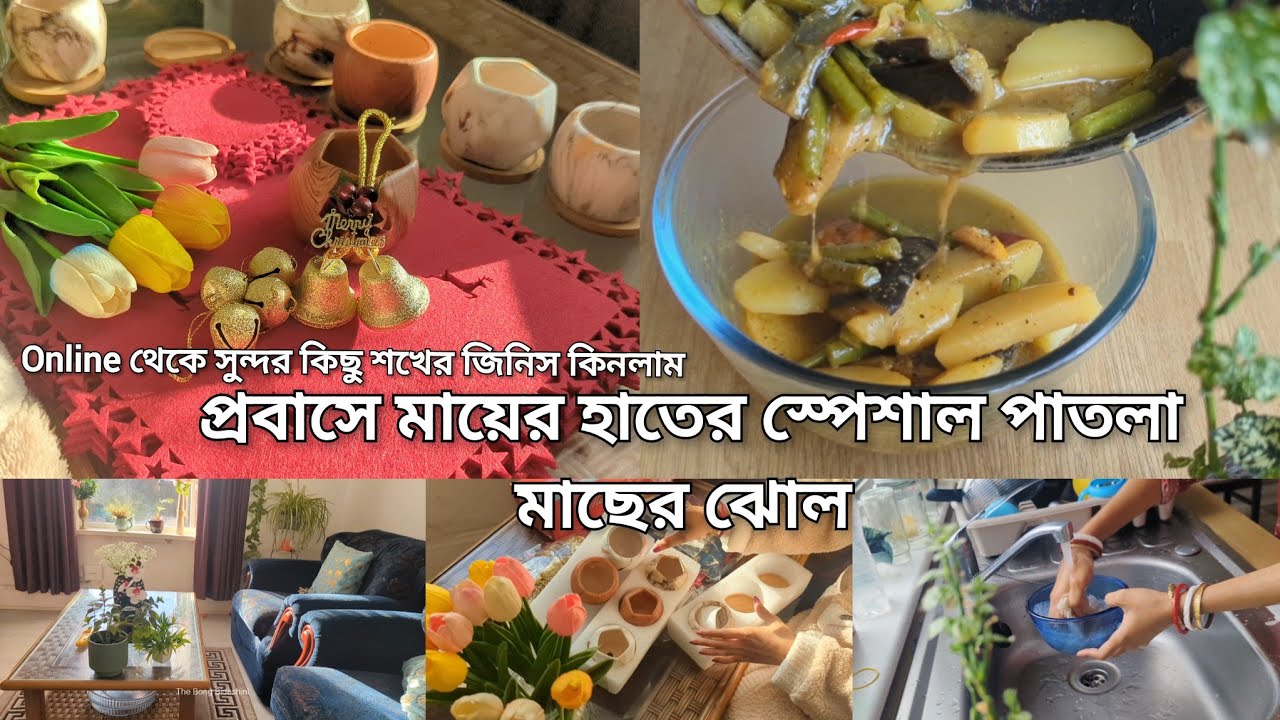 প্রবাসে আমার living room জন্য সুন্দর কিছু জিনিস কিনলাম| দুপুরে মায়ের হাতের স্পেশাল পাতলা মাছের ঝোল 