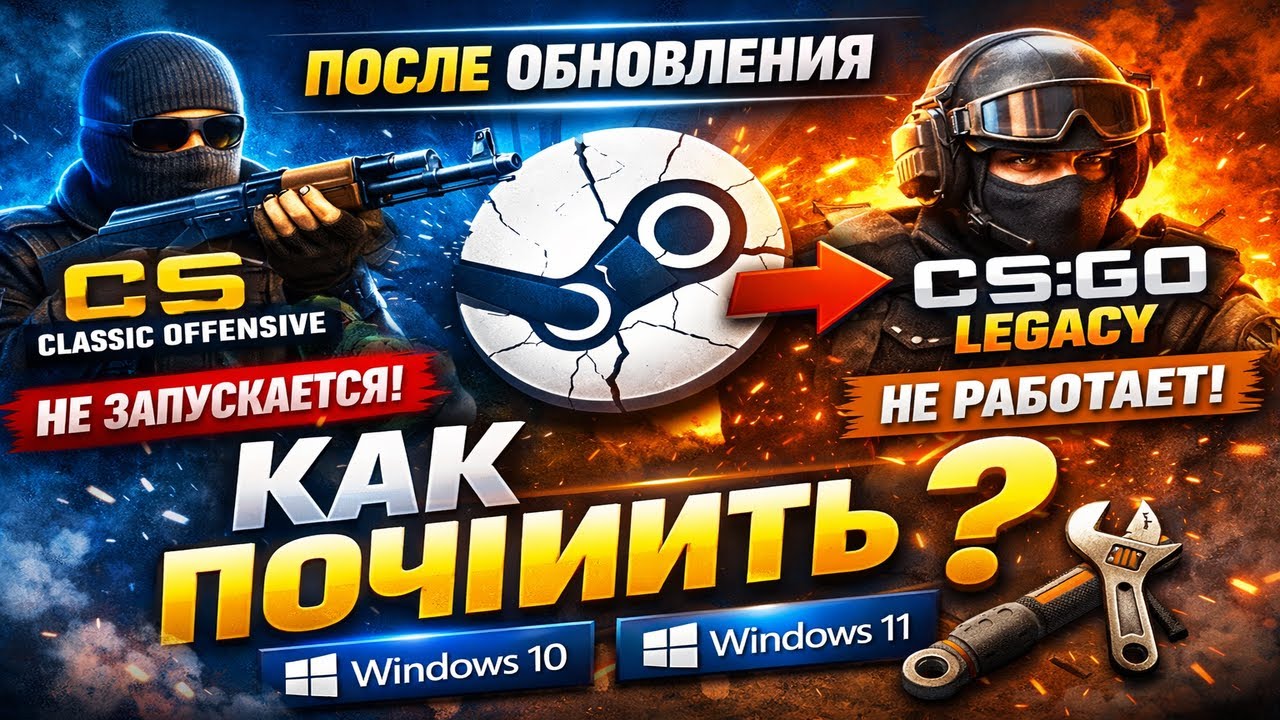 CS Classic Offensive и CS:GO Legacy не работают после обновления Steam | FIX
