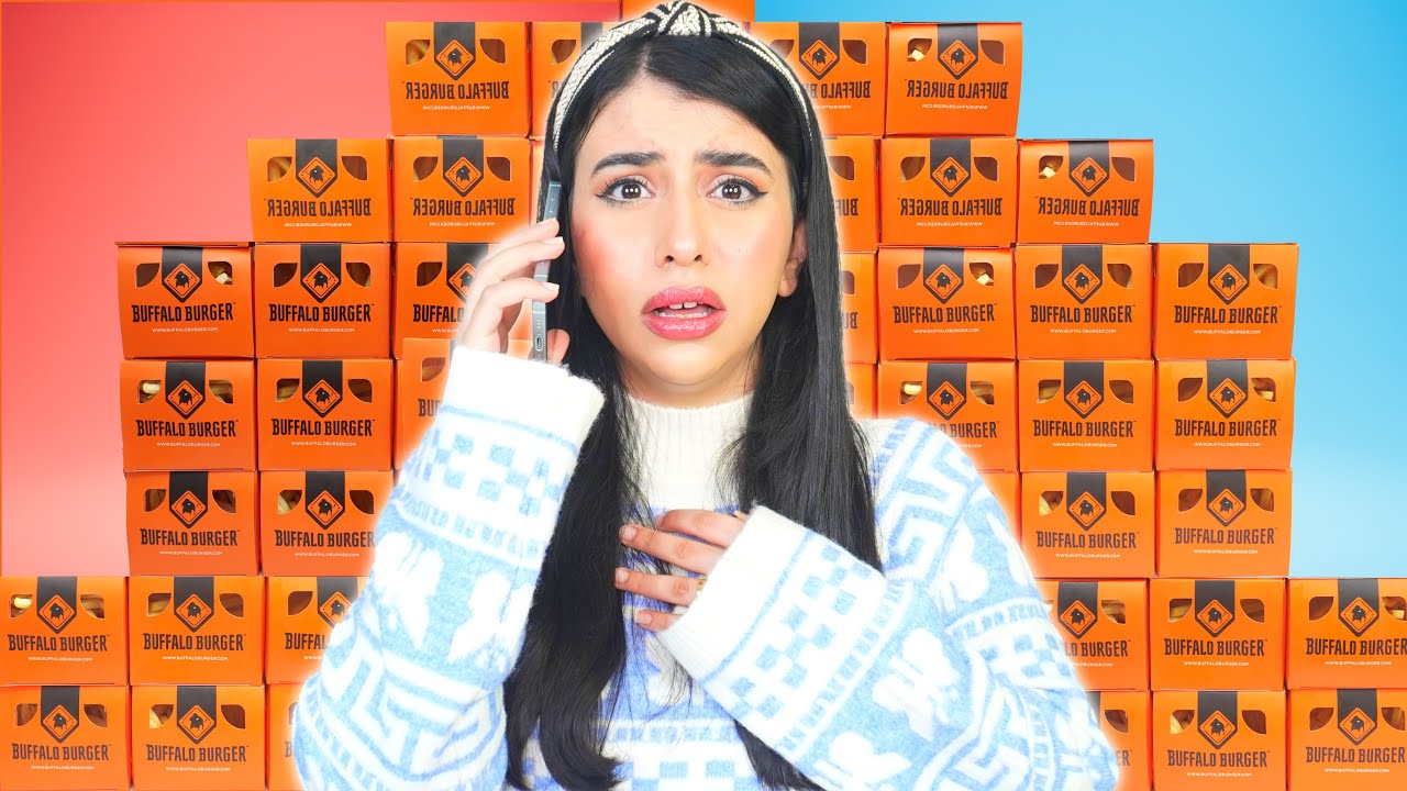 طلبت ١٠٠ وجبة وأنا بعيط 😭 | انصدمت من رد فعل الموظفين !! 😱