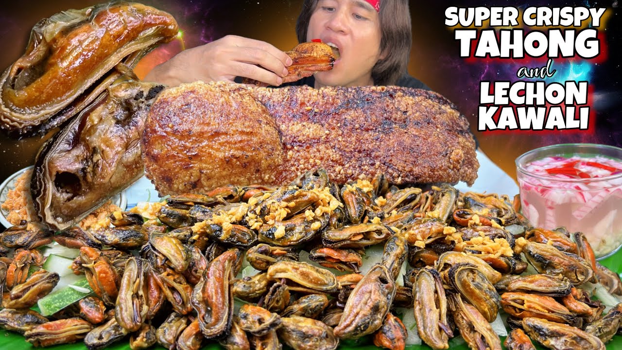SUPER CRISPY TAHONG FRIED MUSSELS & LECHON KAWALI MUKBANG PINOY MUKBANG