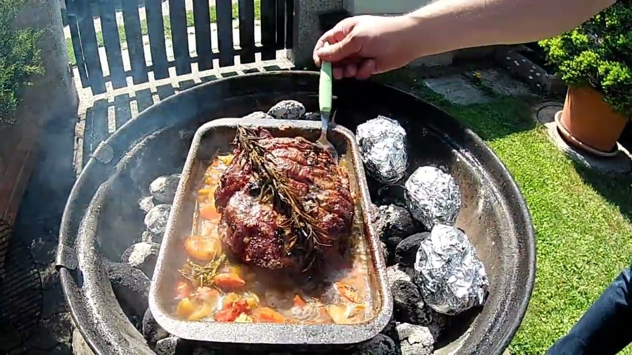 Schweinebraten vom Kugelgrill