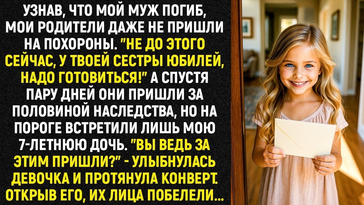 Узнав, что мой муж погиб, мои родители даже не пришли на похороны . А спустя пару дней они пришли