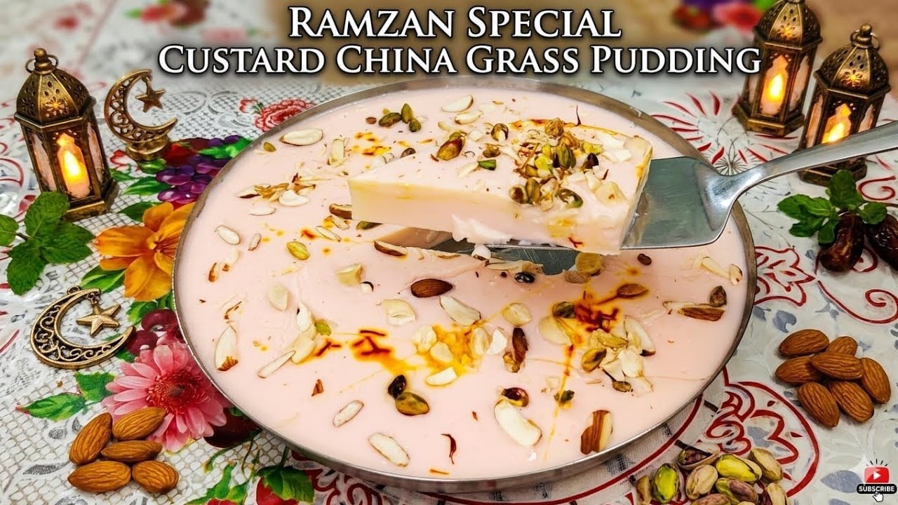Custard China Grass Pudding Recipe | Agar Agar Recipe| Iftar Party Recipe | Ramadan Special Recipe |