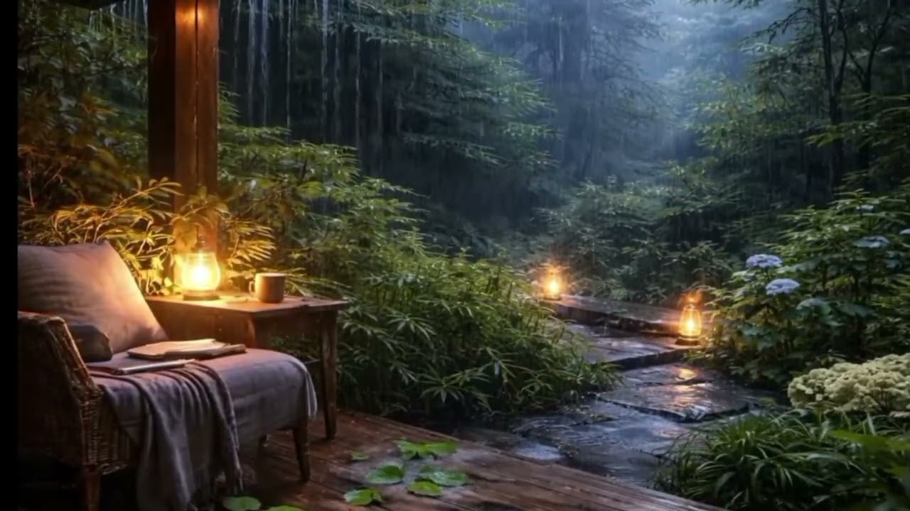 Chuva Aconchegante no Jardim da Cabana/ Cozy Rain in the Cabin Garden