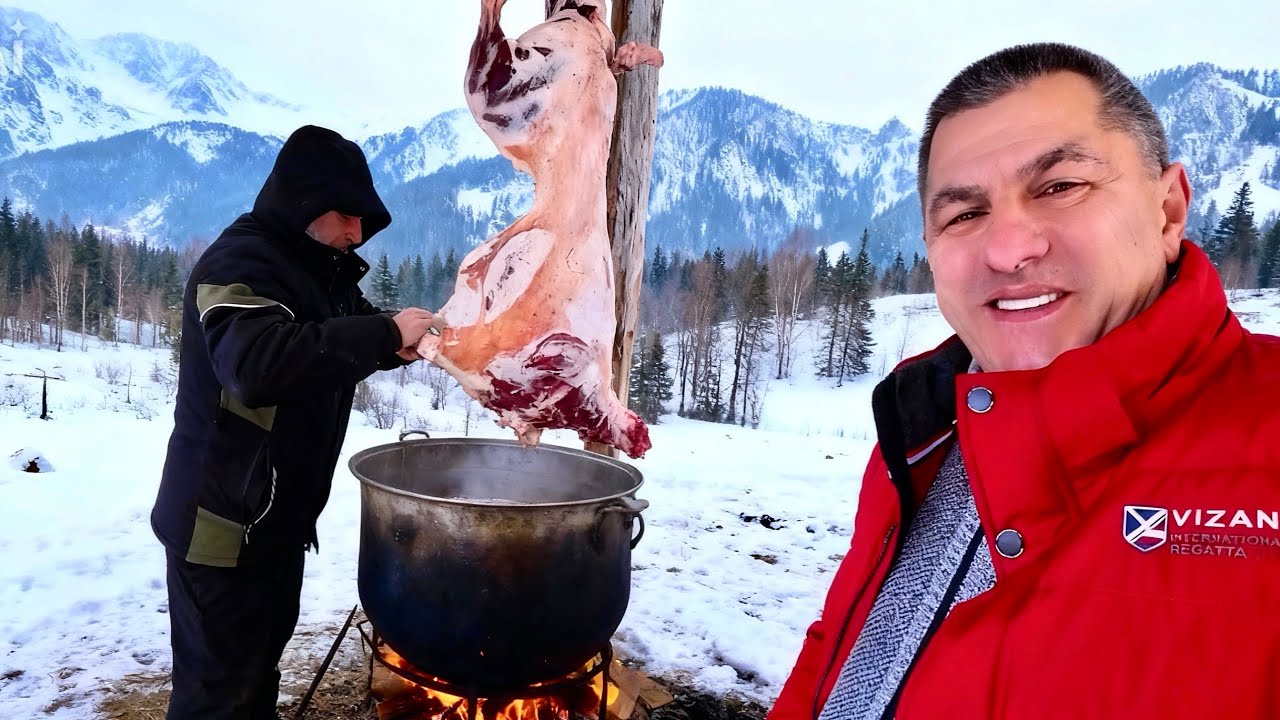 Друг пригласил на шашлыки! Семейный отдых в горах Архыза. Шурпа в казане. Шашлык. Архыз.