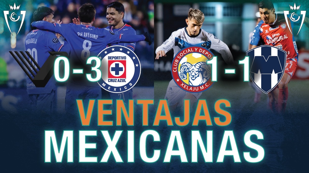 CRUZ AZUL GOLEÓ Y MONTERREY EMPATÓ CON XELAJÚ EN CONCACHAMPIONS