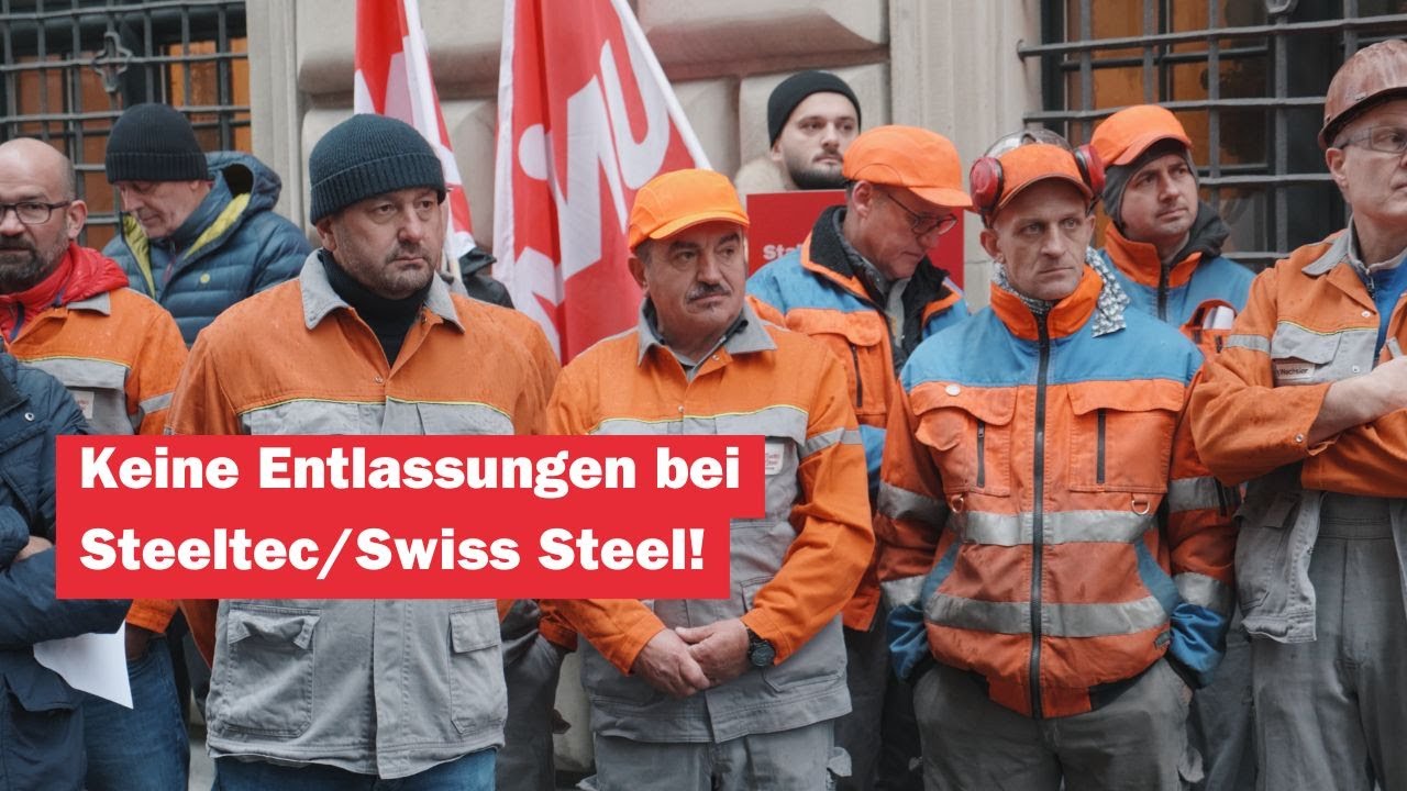 Arbeiter:innen von Swiss Steel gegen Kündigungen: Komm an die Solidaritäts-Kundgebung am 7.12!