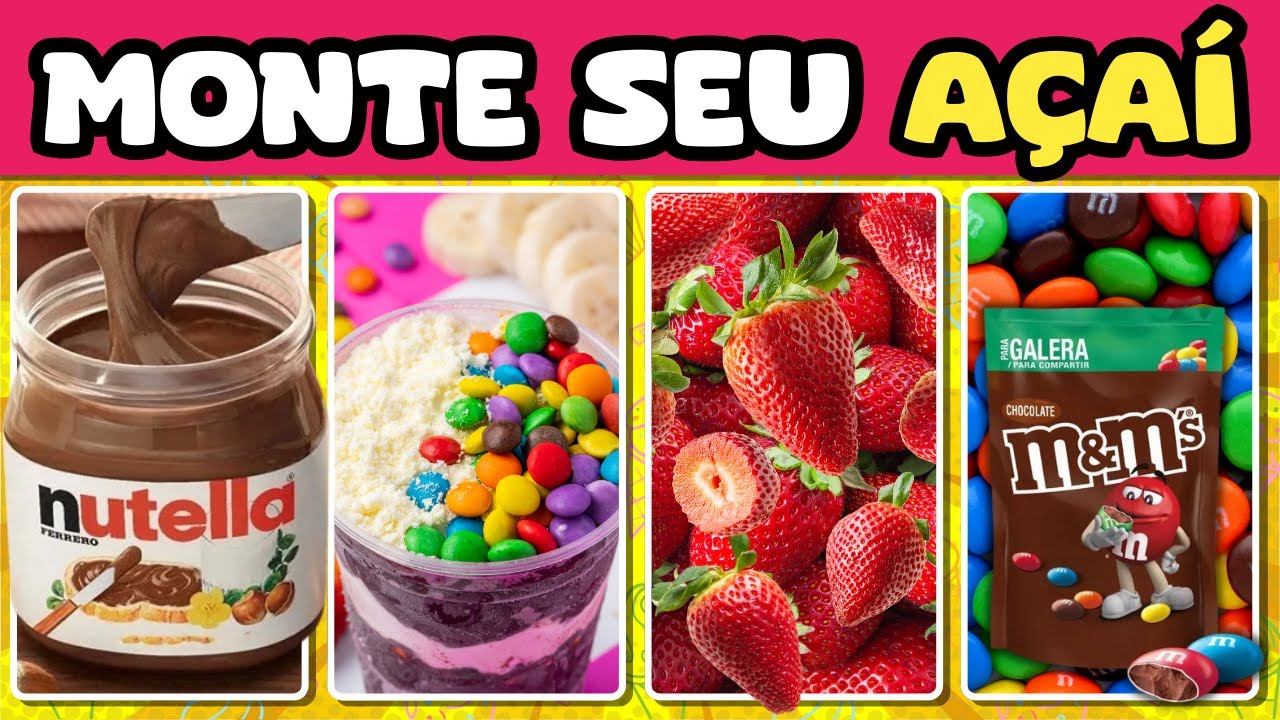 🍨 MONTE SEU AÇAÍ DO ZERO 🍓🍫 JOGO DAS ESCOLHAS 🍨 #quizdaduda #quiz #açaí
