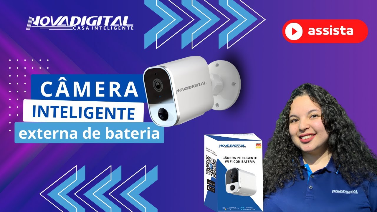 CÂMERA INTELIGENTE DE BATERIA NOVADIGITAL - tuya compatível com alexa e google