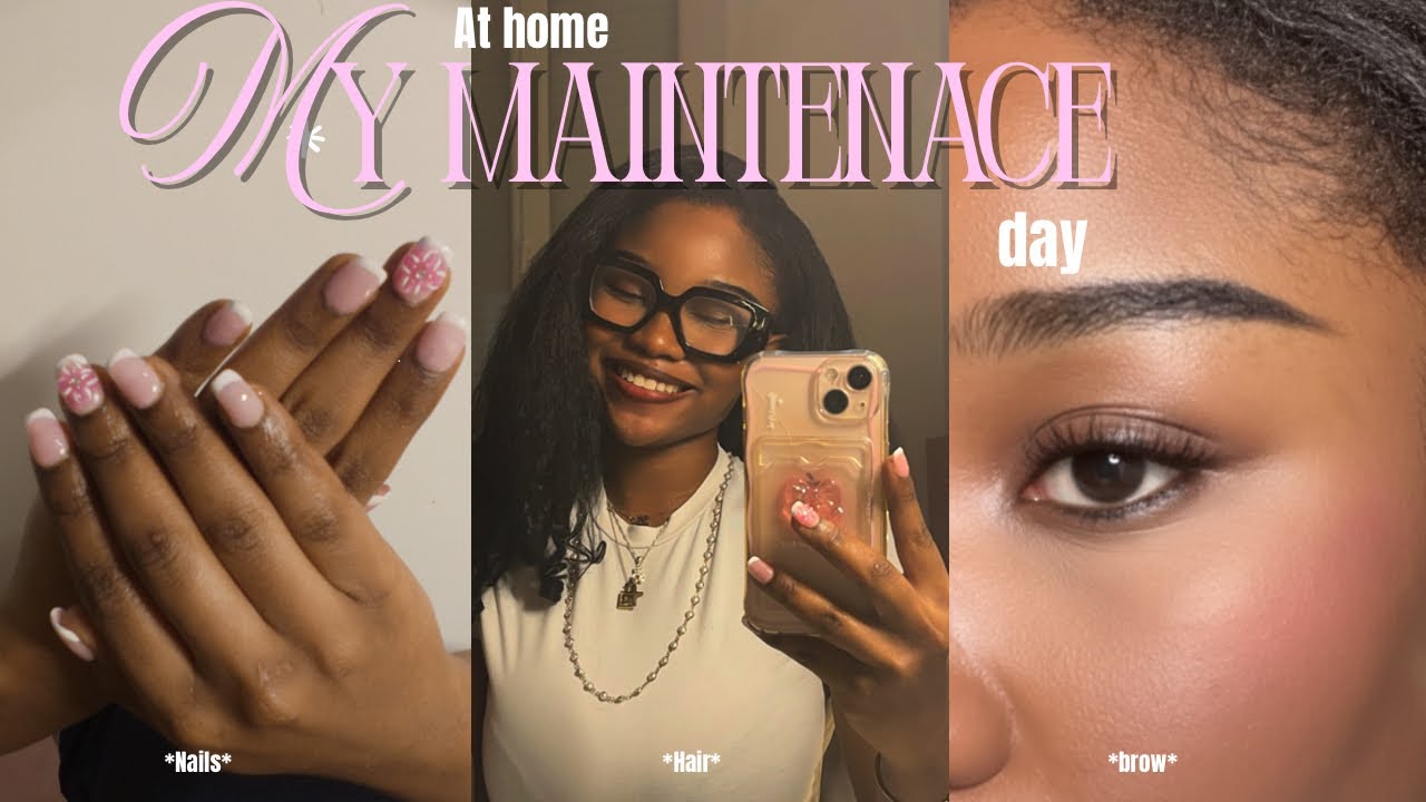 On se prépare pour les fêtes ( À LA MAISON ) | ongles 💅🏾| coiffure 💇🏾‍♀️| sourcils…| Dee’s universe💕