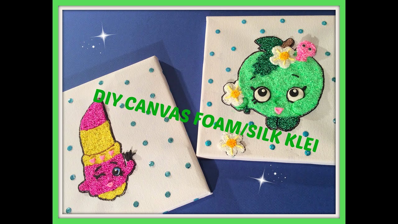 DIY: Canvas Schilderijtje maken met Foam klei en Silk klei (maar verf kan ook!)
