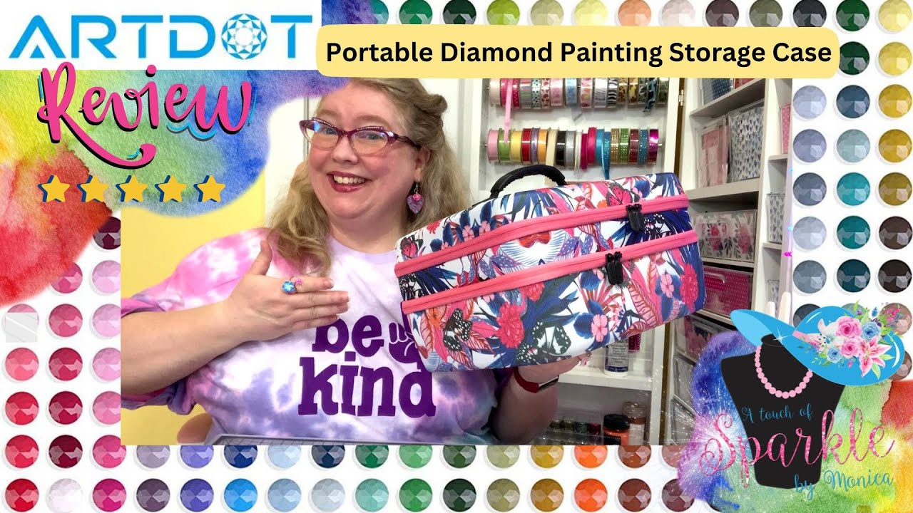 Reviewing the XL Portable Pink Flower Butterfly ArtDot Diamond Painting Storage Case