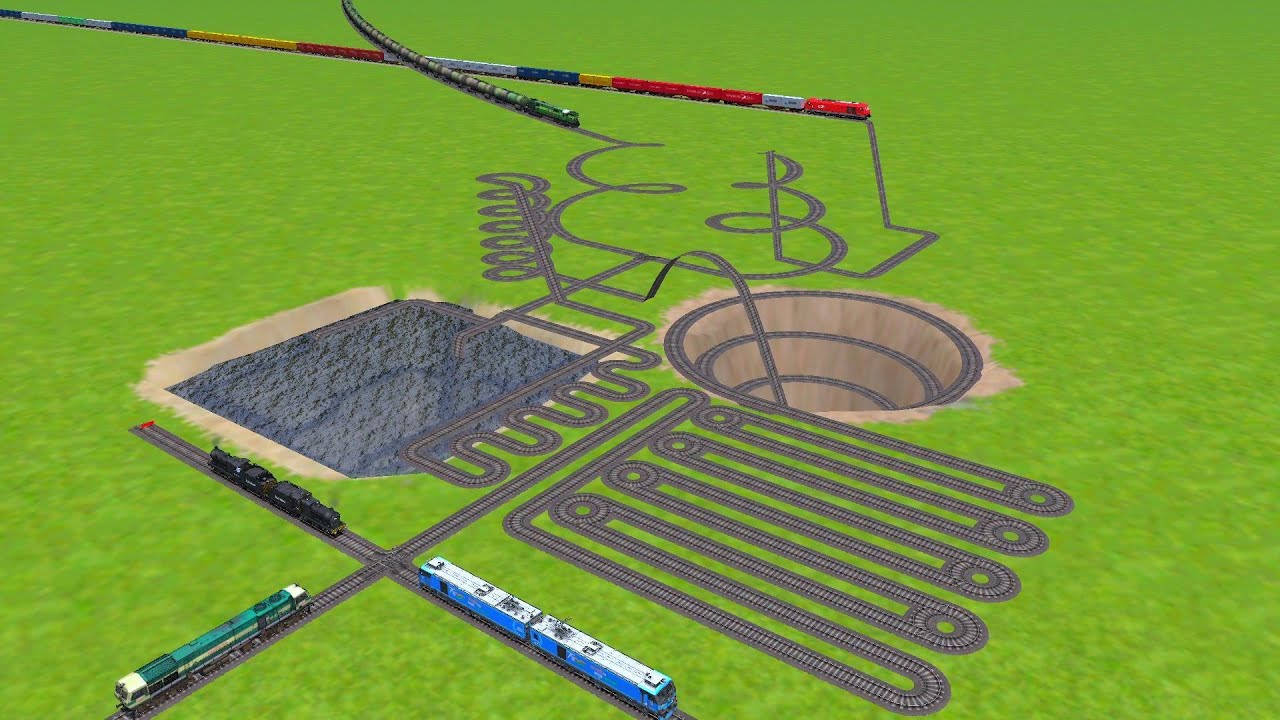 AI RAILS CROSSING FOR CHASM SPRINGS CIRCLES RAILROAD TRACKS ZIG ZAG TRACKS/ trains beamng 
