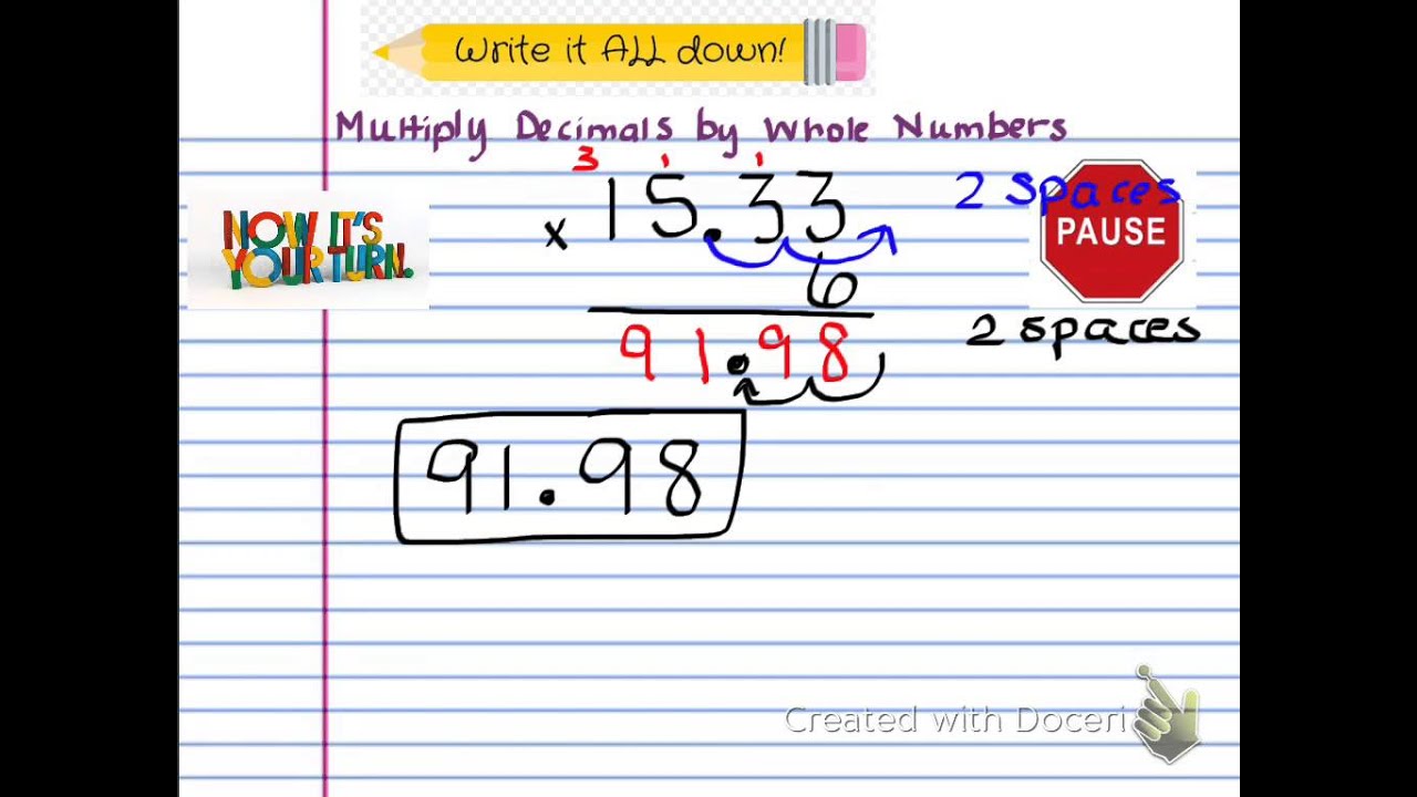 Multiply Decimals by Whole Numbers