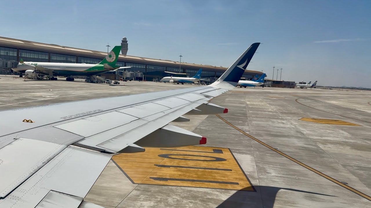 Techo Airport (KTI), A321NEO Push Back and Engines Start Up, Cambodia Newest Airport, Cathay Pacific