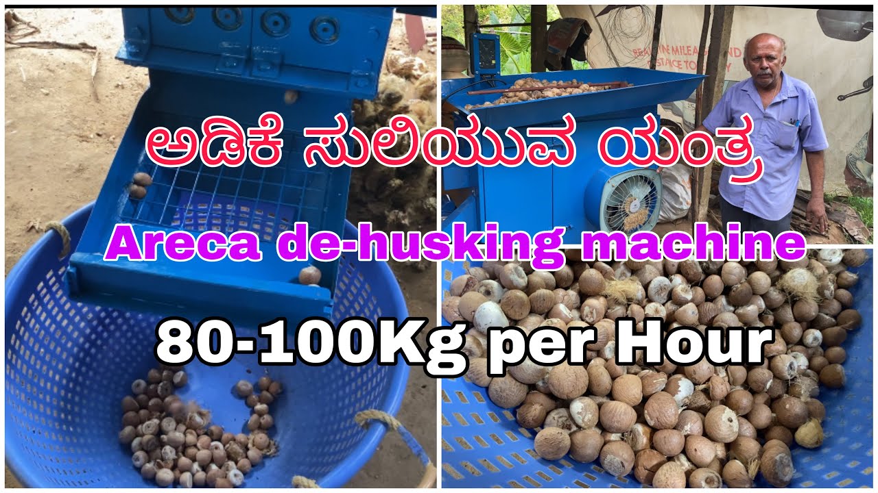 ಅಡಿಕೆ ಸುಲಿಯುವ ಯಂತ್ರ | 80-100Kg per Hour | Areca de-husking machine | Betel nut peeling machine