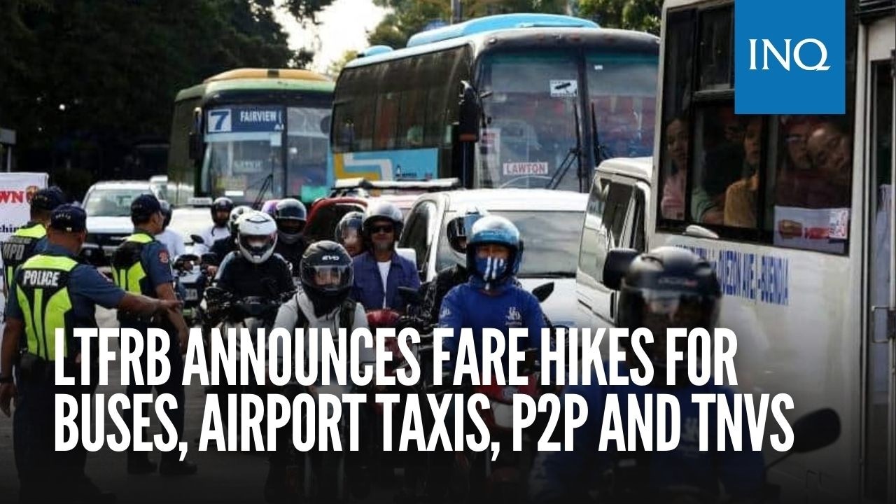 LTFRB announces fare hikes for buses, airport taxis, P2P and TNVS