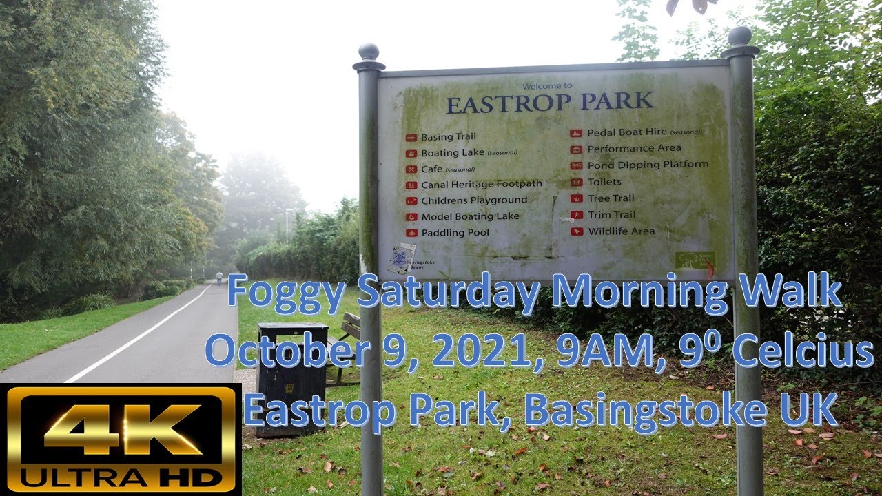 Foggy Saturday Morning Walk Eastrop Park Basingstoke | England | Keep Walking 4K