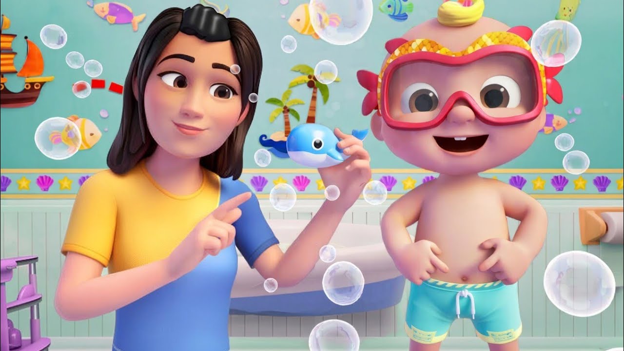 Belly Button Bath Time Song 🛁 | Fun Baby Bath Song for Kids & Toddlers | Toonzy Wheels kids 