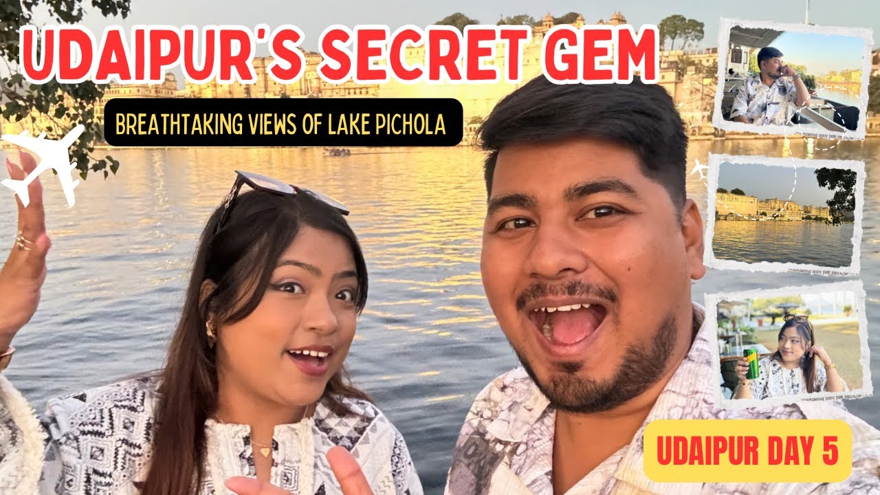Pizzeria by the lake Udaipur 🍕 Lake Shore Restaurant 😍 Sunset at Ambrai Ghat 🌅 Day 5 in Udaipur 💕