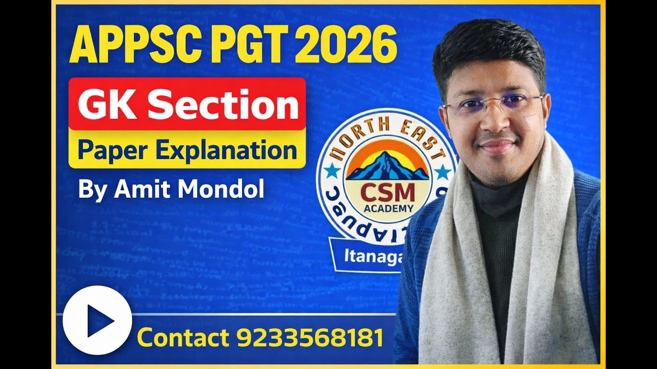 APPSC PGT 2026 I GK & GS I QUESTION PAPER ANALYSIS I CSM ACADEMY I