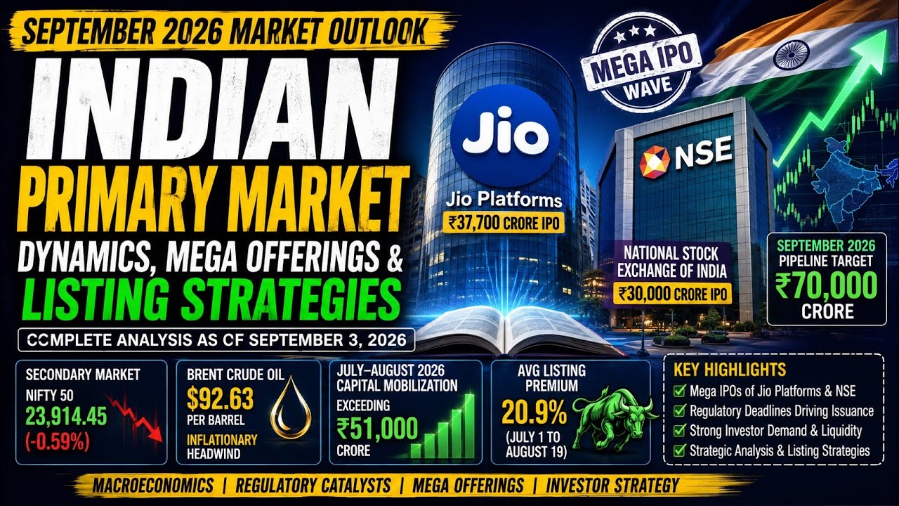 ШОКИРУЮЩИЙ СЕНТЯБРЬ 2026: Грядет волна IPO на ₹70 000 крор! Jio + NSE + Лучшие IPO