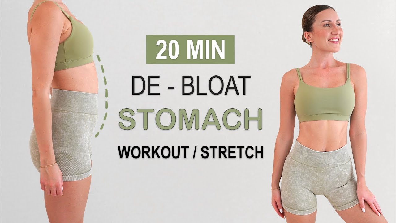 20 Min DE - BLOAT STOMACH | Exercise + Stretch Routine, Flat Belly, Improve Digestion, YOGA Inspired