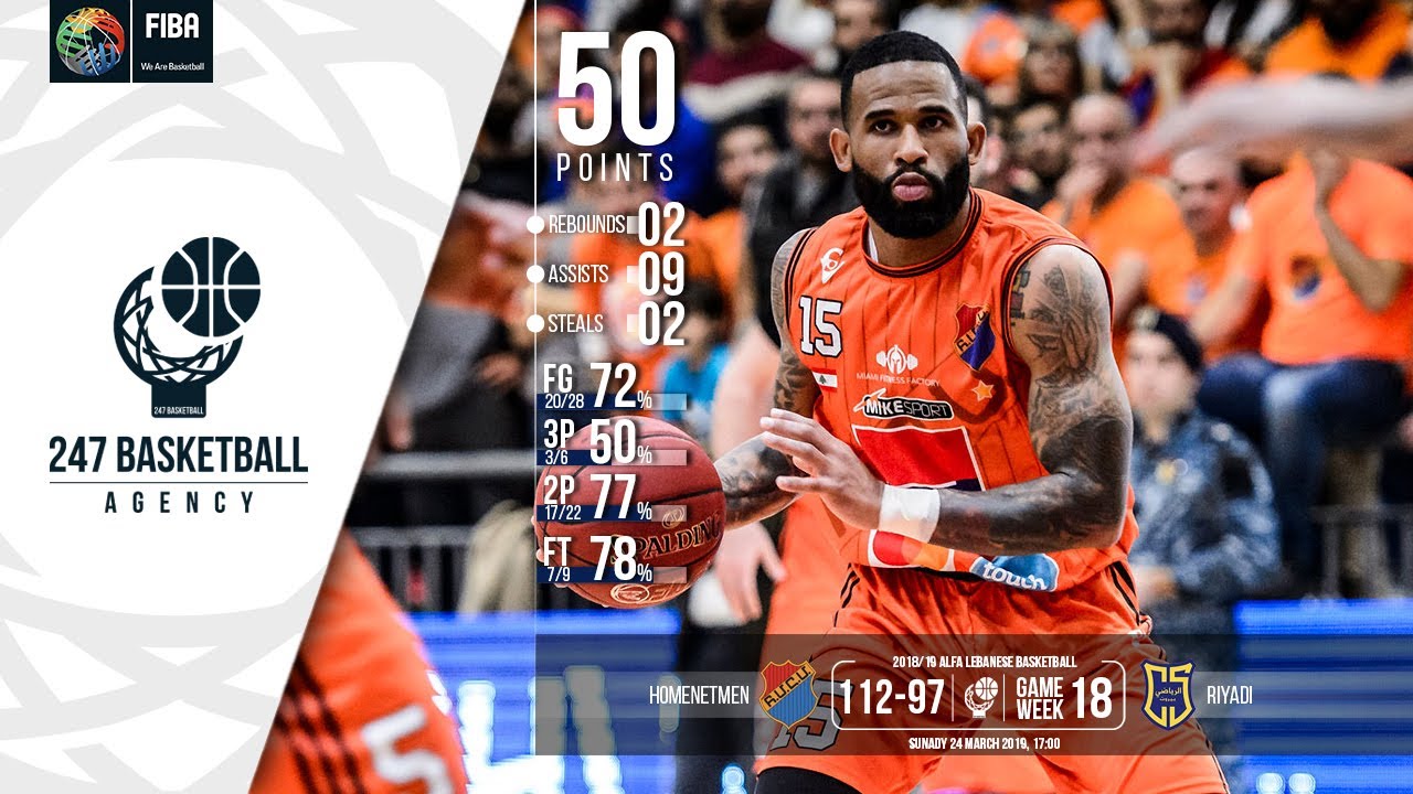 Walter Hodge - 50 Pts Career high - 2019 Homenetmen Vs Riyadi Game highlight - Lebanon