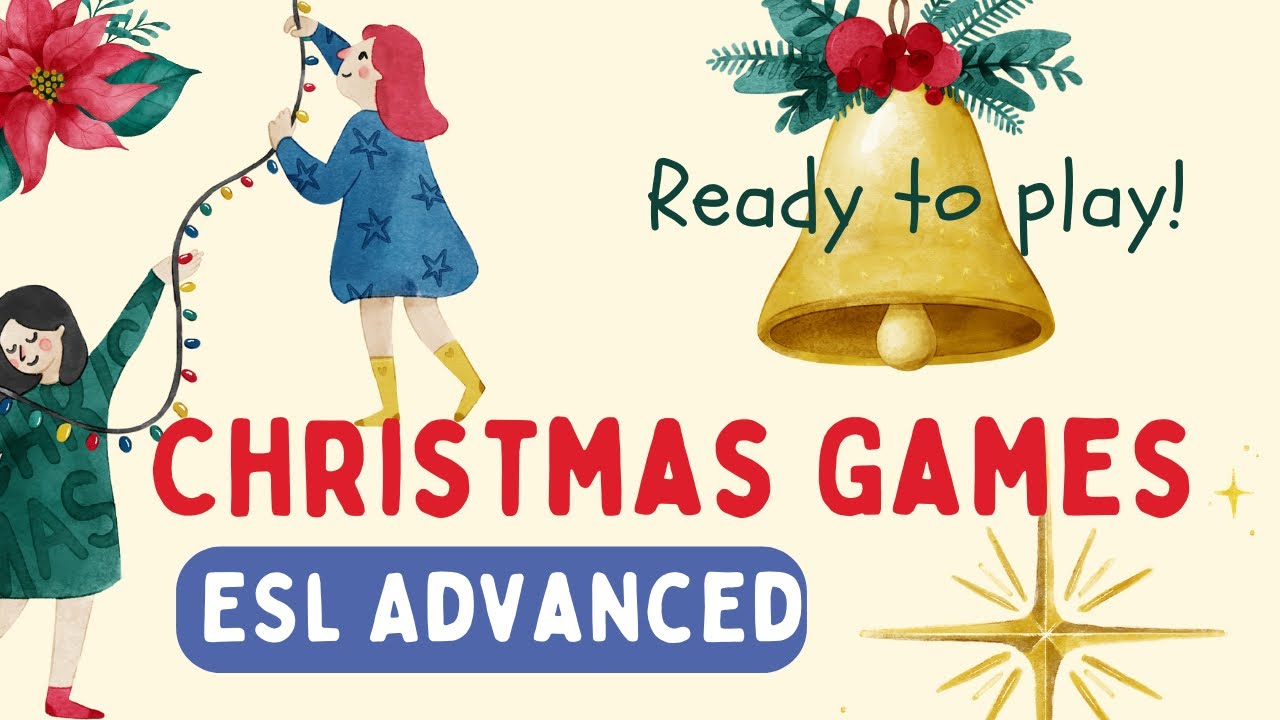 3 Games 1 Video! NO PREP ESL Christmas Vocabulary (Advanced)