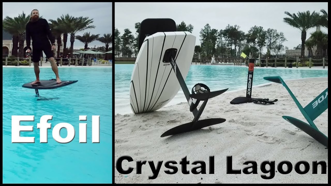 Efoil Crystal Lagoon with Houston Kiteboarding