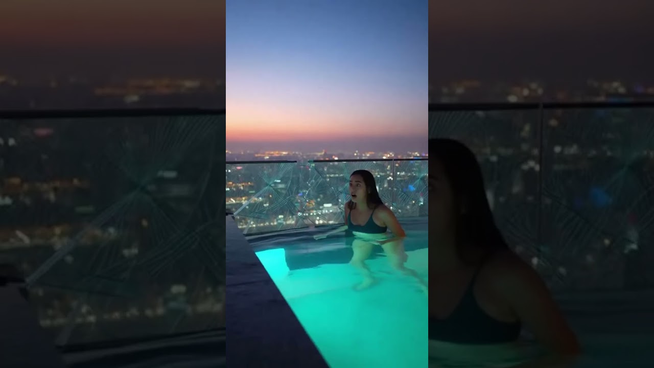 Infinity Pool Glass Shatters Above City! 😱🏙️ | Rooftop Pool Disaster #infinitypools #RooftopDisaster