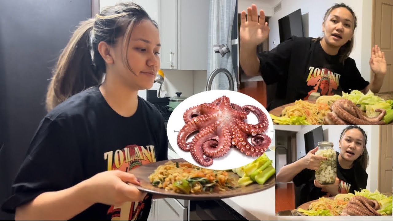 #Octopus 🐙lian chi~papaya salad kan siam ve leh e kan tia #mizovlog #mukbang #seafood #food #vlogs 