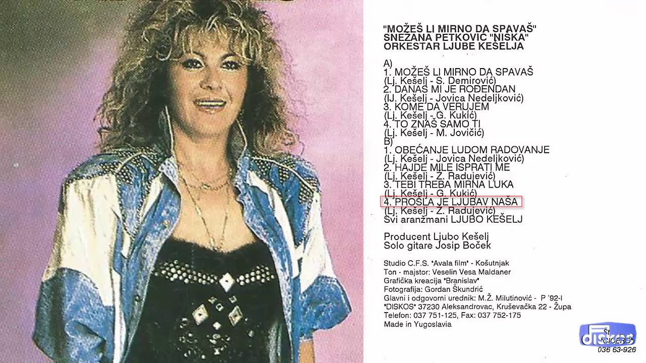 Snezana Petkovic Niska - Prosla je ljubav nasa - (Audio 1992)