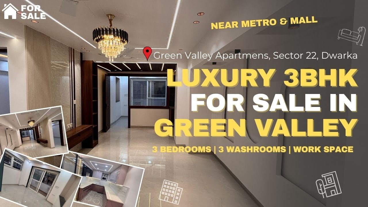 Апартаменты Green Valley: Роскошная 3-комнатная квартира на продажу в секторе 22, Дварка | + Рабо...