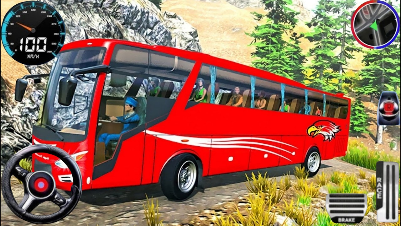 Uphill Offroad Bus Simulator 3D Game  - City Coach Bus Simulator Game 2025 - Andriod Gameplay