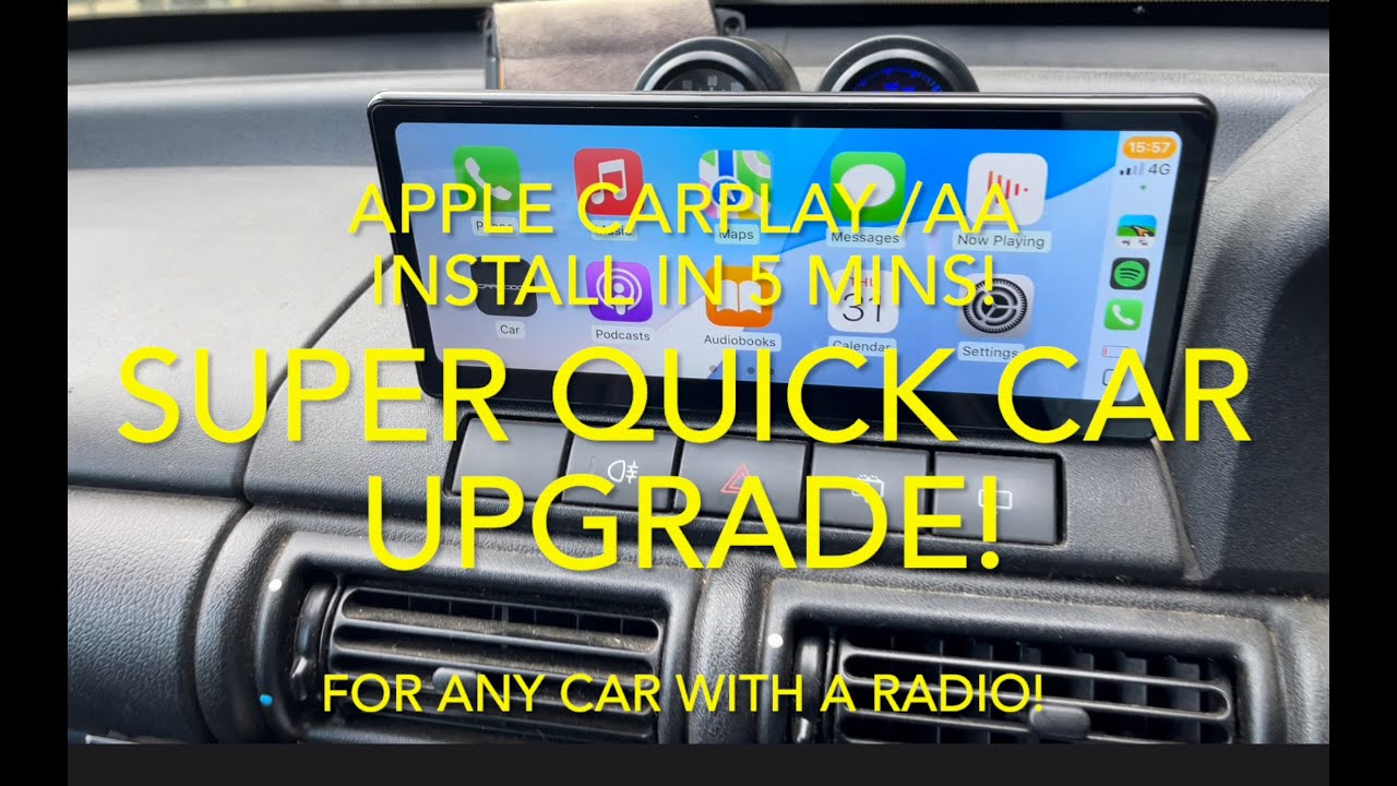 CARPLAY Install in 5 MINUTES! For cars with just a Radio. #CARPODGO T3 PRO Supports 60fps CarPlay