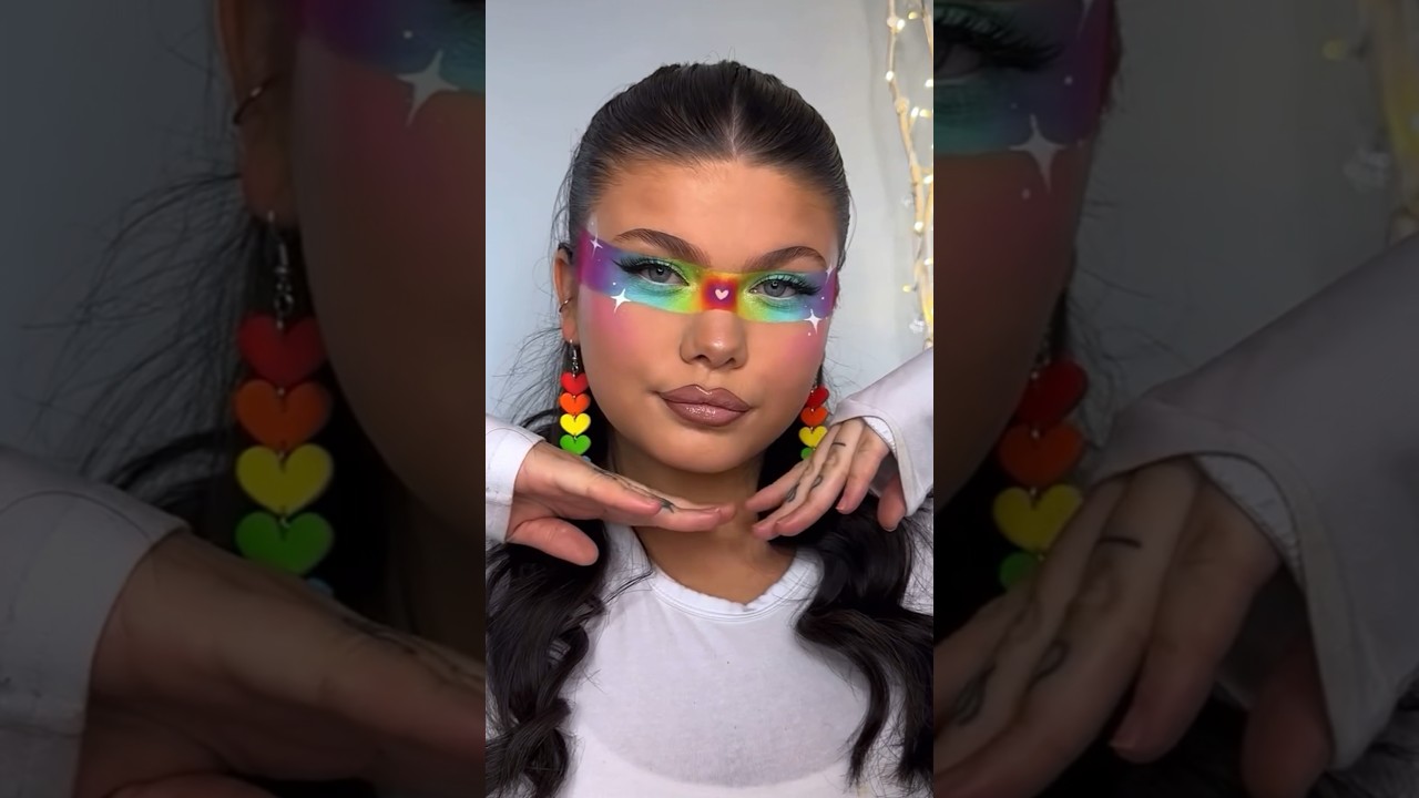 Pride Makeup Tutorial 🏳️&zwj;🌈 #shorts #pridemonth #pride #pridemonth2024 #pridemakeup #makeup #lgbt