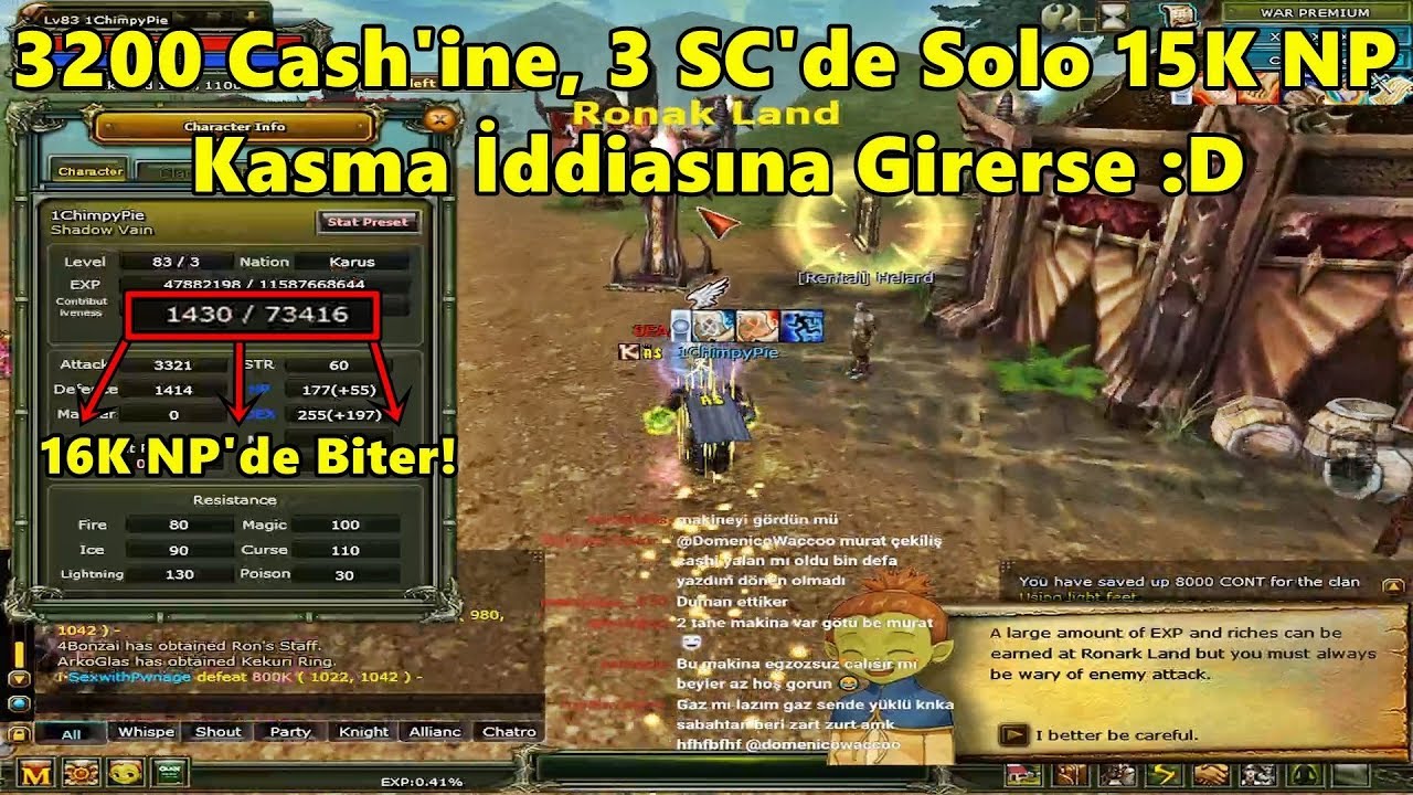 DomenicoWacco - 3200 Cash'ine, 3 SC'de Solo 15K Np Kasma İddiasına Girerse! | Knight Online