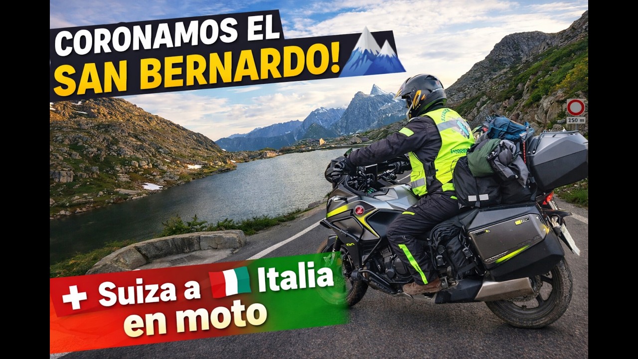 CORONAMOS EL SAN BERNARDO!🏔️ España, Suiza e Italia en moto. Paisajes de película. #mototerapia