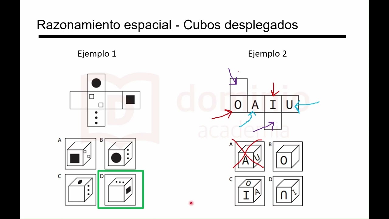 🎲 Psicotécnicos de razonamiento espacial | Despliegues de cubos 📊🧠