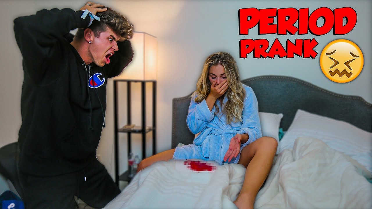 PERIOD PRANK ON BOYFRIEND! *HE FREAKED OUT*