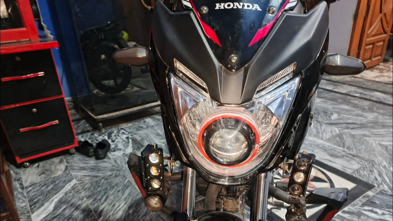 Honda Cb150f Projector Lens Headlight H1 Xenon installation for Touring Full Detailed Video