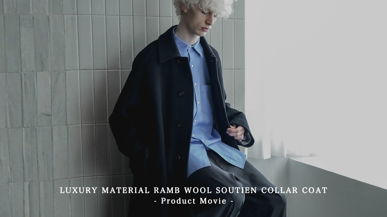 LUXURY MATERIAL RAMB WOOL SOUTIEN COLLAR COAT / Product Movie